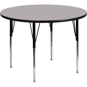 Flash Furniture 31&quot x 42&quot Round Thermal Fused Top Activity Table in Gray