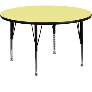 Flash Furniture 26&quot x 42&quot Round Thermal Fused Top Activity Table in Yellow