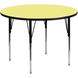 Flash Furniture 31&quot x 42&quot Round Thermal Fused Top Activity Table in Yellow