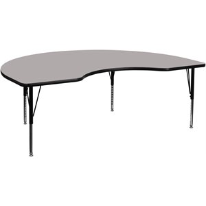 Flash Furniture 26&quot x 96&quot Kidney High Pressure Top Activity Table in Gray