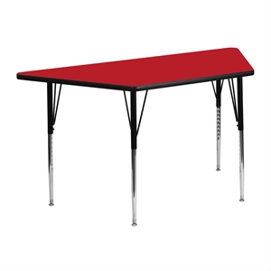 Flash Furniture 31&quot x 46&quot Trapezoid High Pressure Top Activity Table in Red