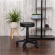 Flash Furniture Leather Adjustable Ergonomic Doctors Stool in Black