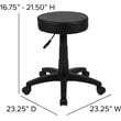 Flash Furniture Leather Adjustable Ergonomic Doctors Stool in Black