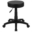 Flash Furniture Leather Adjustable Ergonomic Doctors Stool in Black