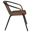 Flash Furniture Stackable Rattan Curved Back Dining Chair in Brown (Set of 2)