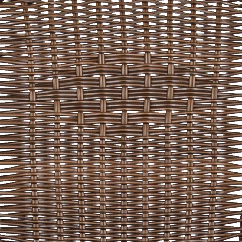 Flash Furniture Stackable Rattan Curved Back Dining Chair in Brown (Set of 2)