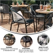 Flash Furniture Stackable Rattan Curved Back Dining Arm Chair in Gray (Set of 2)