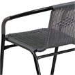 Flash Furniture Stackable Rattan Curved Back Dining Arm Chair in Gray (Set of 2)