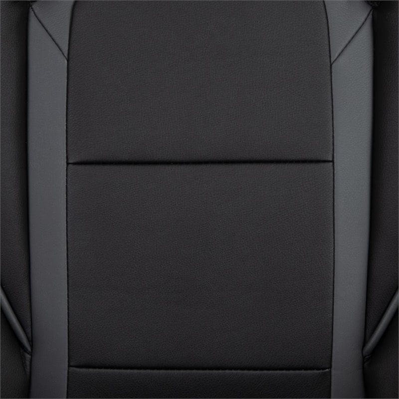 Flash Furniture Leather Ergonomic Swivel Gaming Chair in Black and Gray