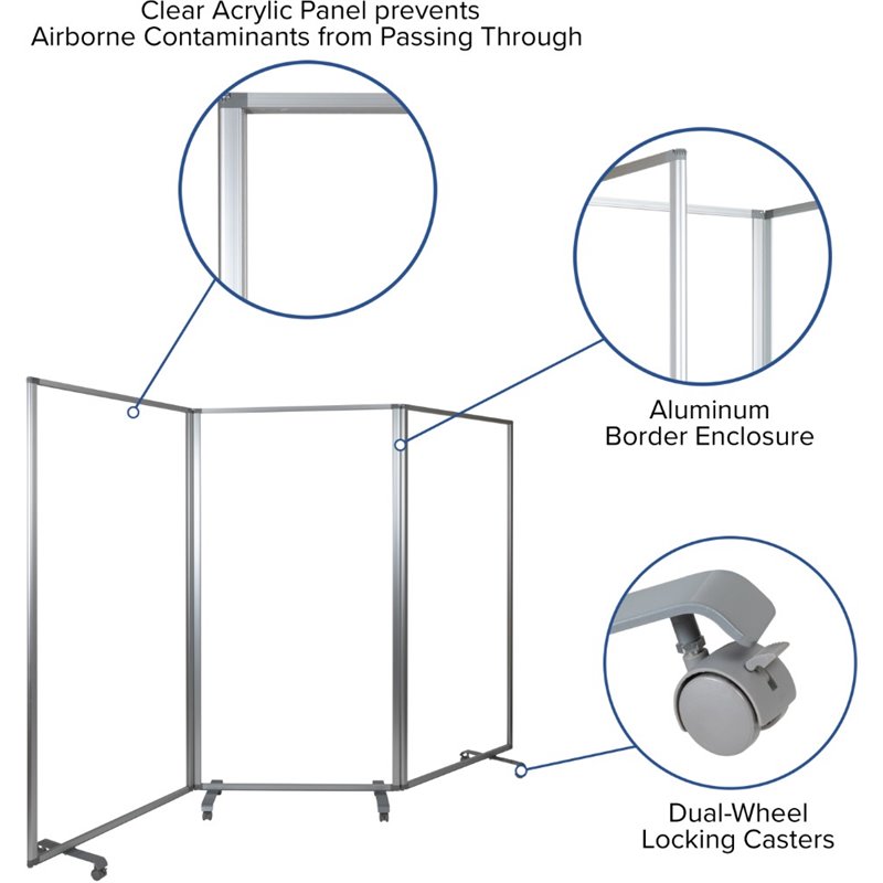 Flash Furniture 3 Panel 72