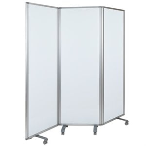 Flash Furniture 3 Panel 72&quot x 24&quot Mobile Magnetic Whiteboard Partition in White