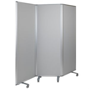Flash Furniture 3 Panel 72&quot x 24&quot Mobile Magnetic Whiteboard Cloth Partition