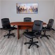 Flash Furniture 5 Piece Wooden Oval Conference Table Set in Cherry and Black