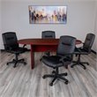 Flash Furniture 5 Piece Wooden Oval Conference Table Set in Mahogany and Black