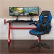 Flash Furniture 2 Piece Z-Frame Gaming Desk Set in Red and Blue