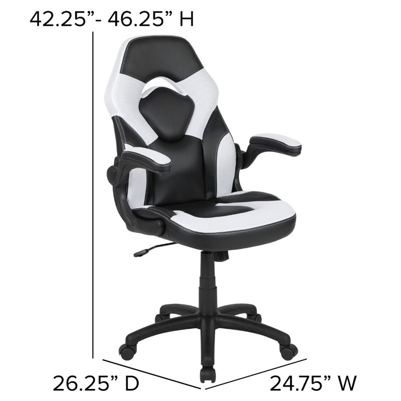 Flash Furniture 2 Piece Z-Frame Gaming Desk Set in Red and White