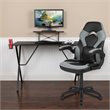 Flash Furniture 2 Piece Gaming Desk Set with Monitor Stand in Black and Gray
