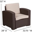 Flash Furniture 4 Piece Faux Rattan Patio Sofa Set in Chocolate Brown