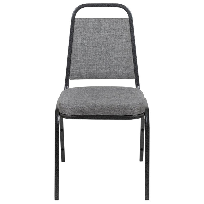 Flash Furniture Stackable Trapezoidal Back Banquet Chair in Gray and Silver