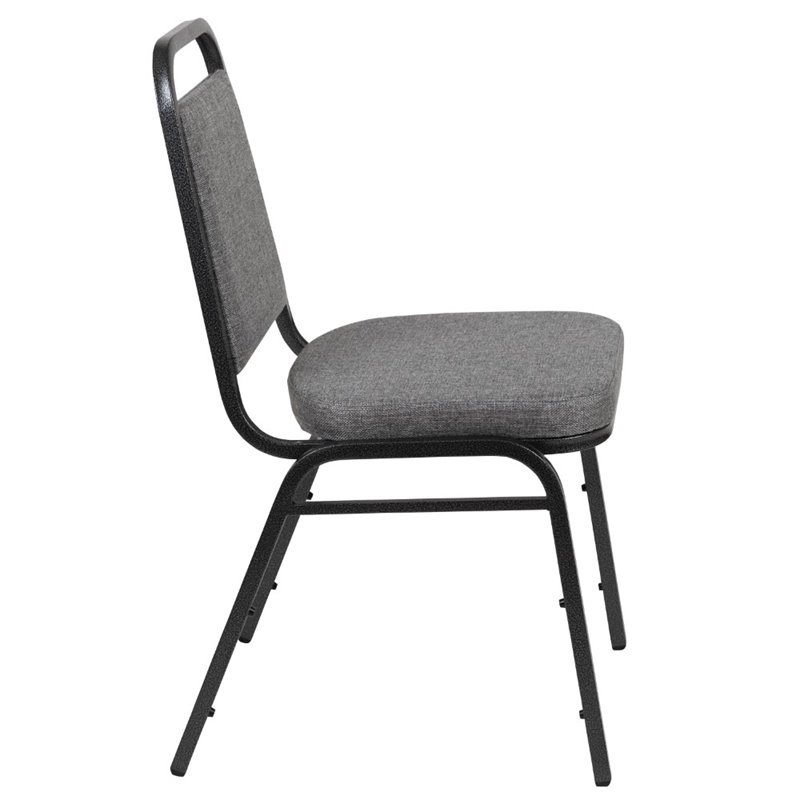 Flash Furniture Stackable Trapezoidal Back Banquet Chair in Gray and Silver