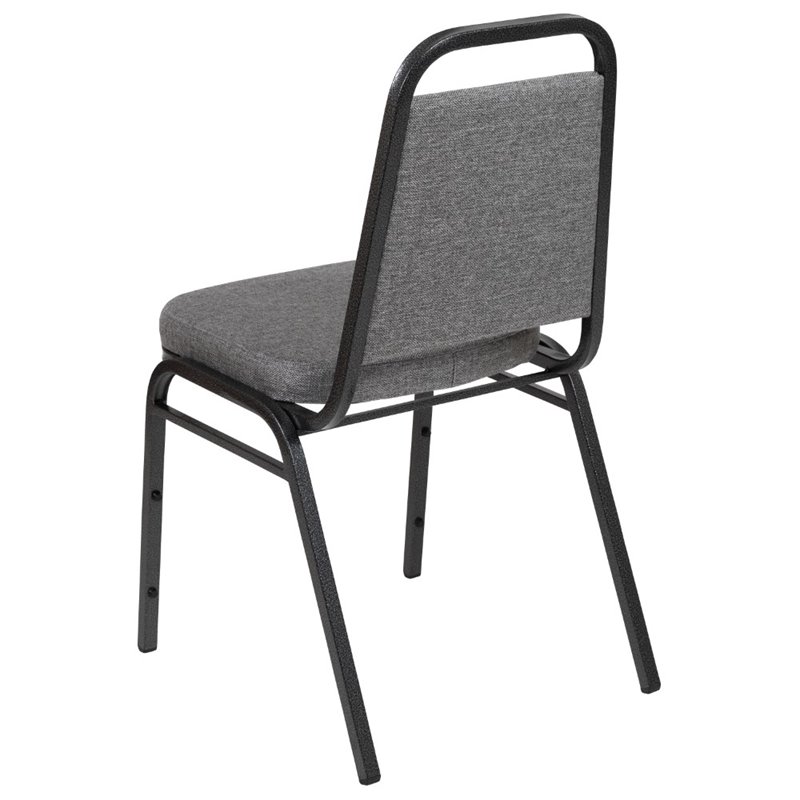 Flash Furniture Stackable Trapezoidal Back Banquet Chair in Gray and Silver