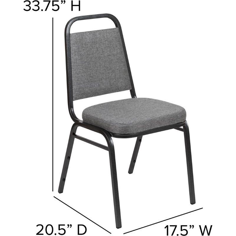 Flash Furniture Stackable Trapezoidal Back Banquet Chair in Gray and Silver