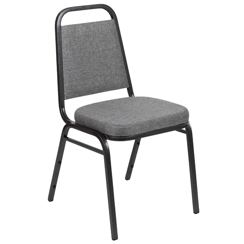 Flash Furniture Stackable Trapezoidal Back Banquet Chair in Gray and Silver