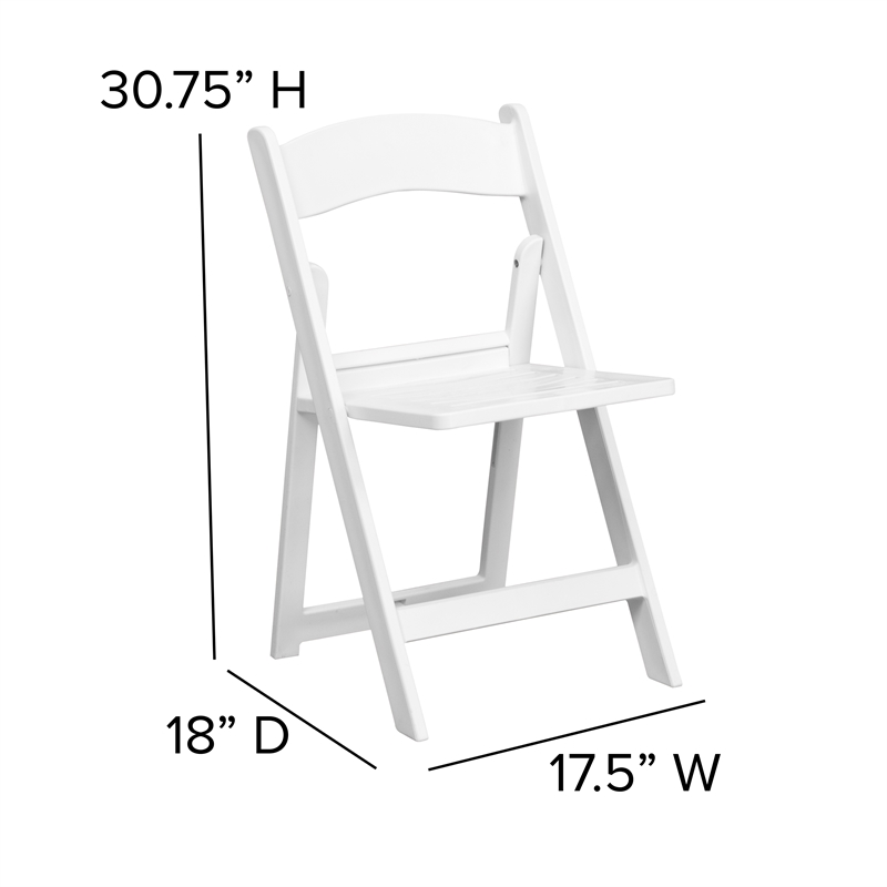 Flash Furniture Hercules Resin Folding Chair in White (Set of 2)
