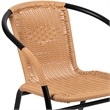 Flash Furniture Rattan Stacking Restaurant Dining Arm Chair in Beige (Set of 2)