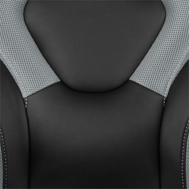 Flash Furniture Gaming Desk and Racing Swivel Chair Set in Black and Gray