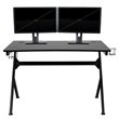 Flash Furniture Gaming Desk and Racing Reclining Chair Set in Black