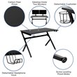 Flash Furniture Gaming Desk and Racing Reclining Chair Set in Black