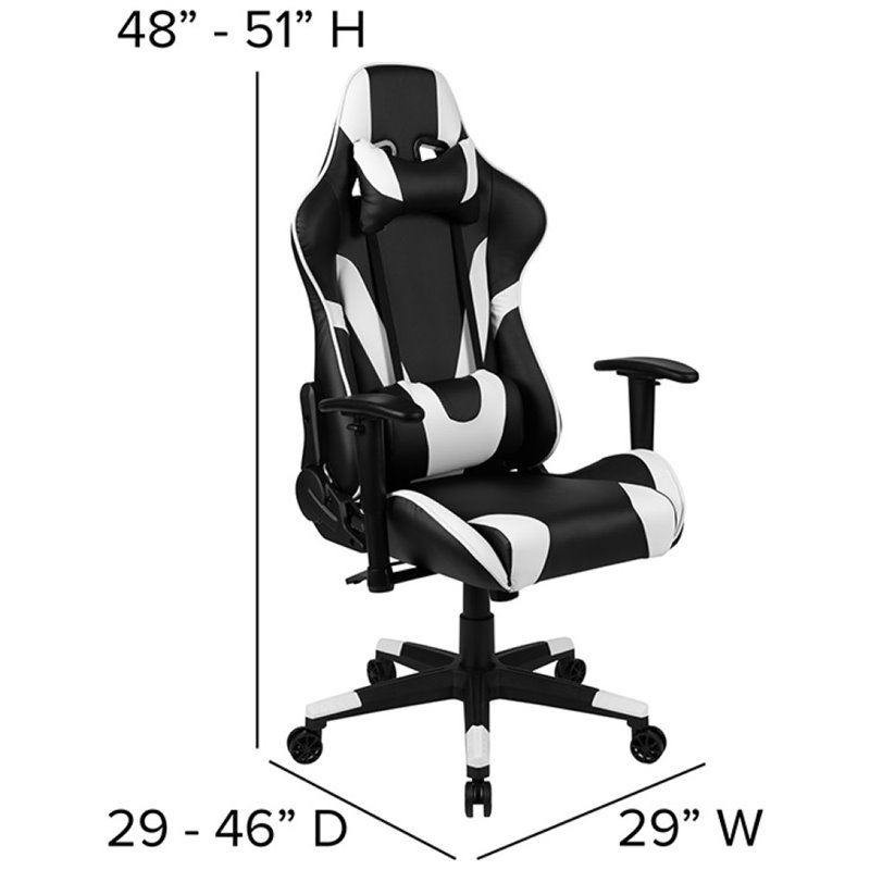 Flash Furniture Gaming Desk and Racing Reclining Chair Set in Black