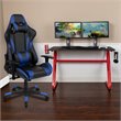 Flash Furniture Gaming Desk and Racing Reclining Chair Set in Red and Blue