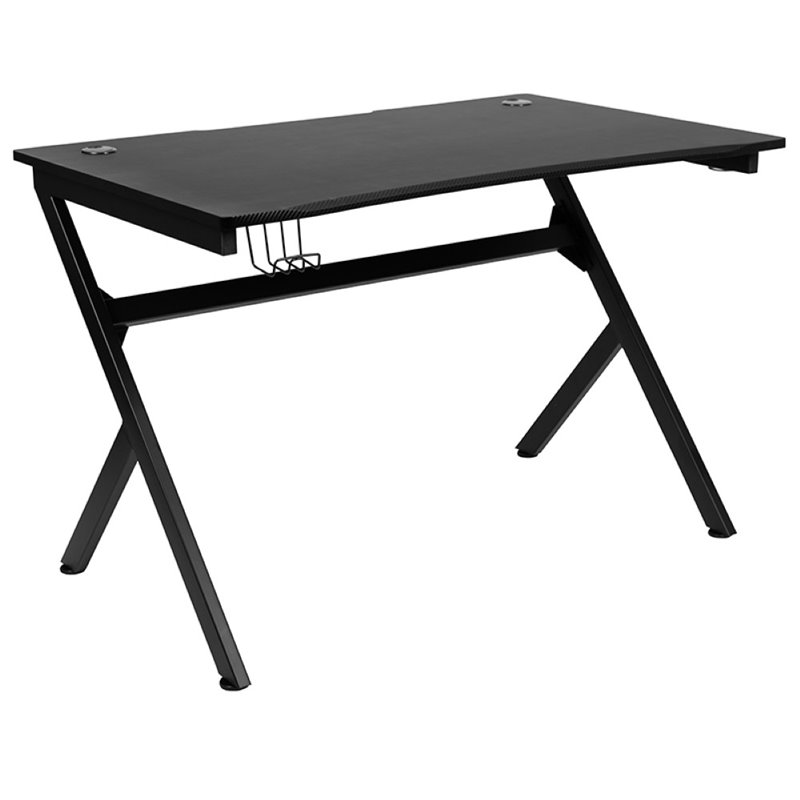 flash furniture gaming desk and racing reclining chair set in black