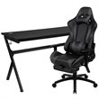 Flash Furniture Gaming Desk and Racing Reclining Chair Set in Black and Gray