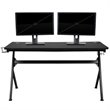Flash Furniture Gaming Desk and Racing Reclining Chair Set in Black and Red