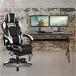 Flash Furniture Gaming Desk and Racing Reclining Chair Set in Black and White
