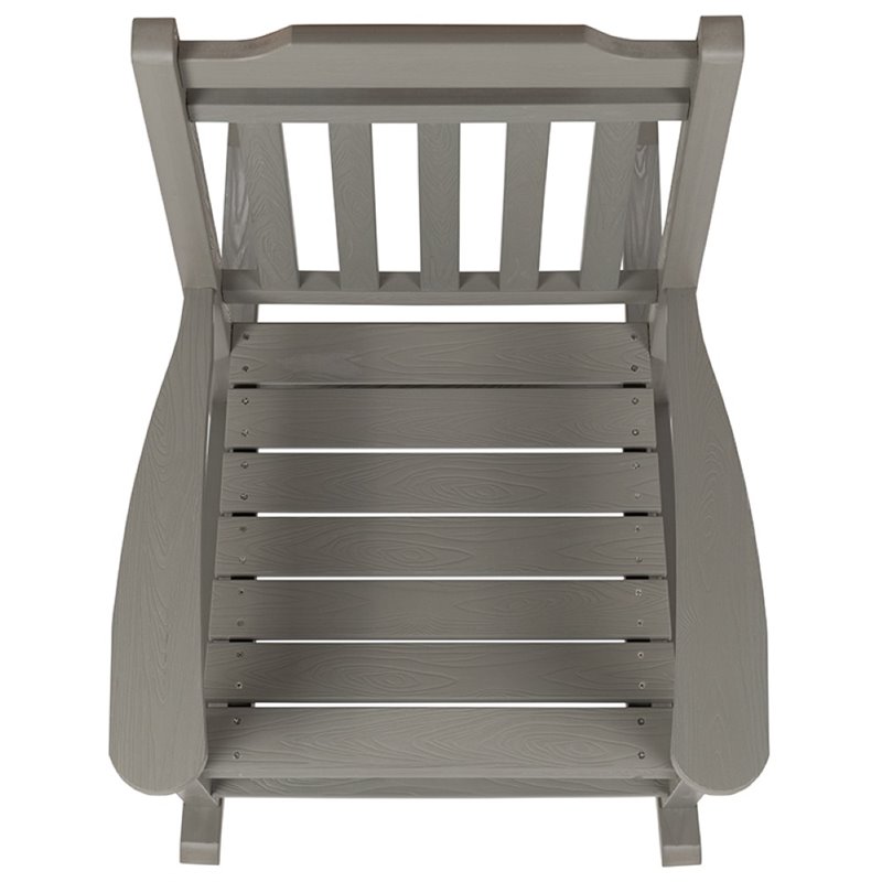Flash Furniture Winston All-Weather Poly Resin Rocking Chair in Gray