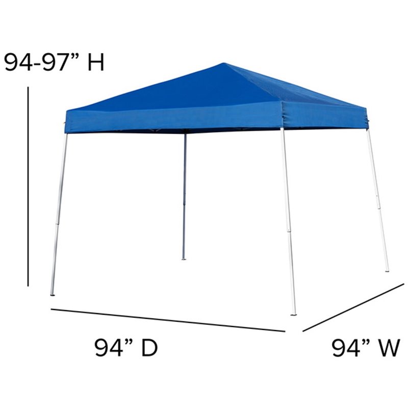 Flash Furniture 8' Square Outdoor Pop Up Canopy Tent with Carry Case in Blue