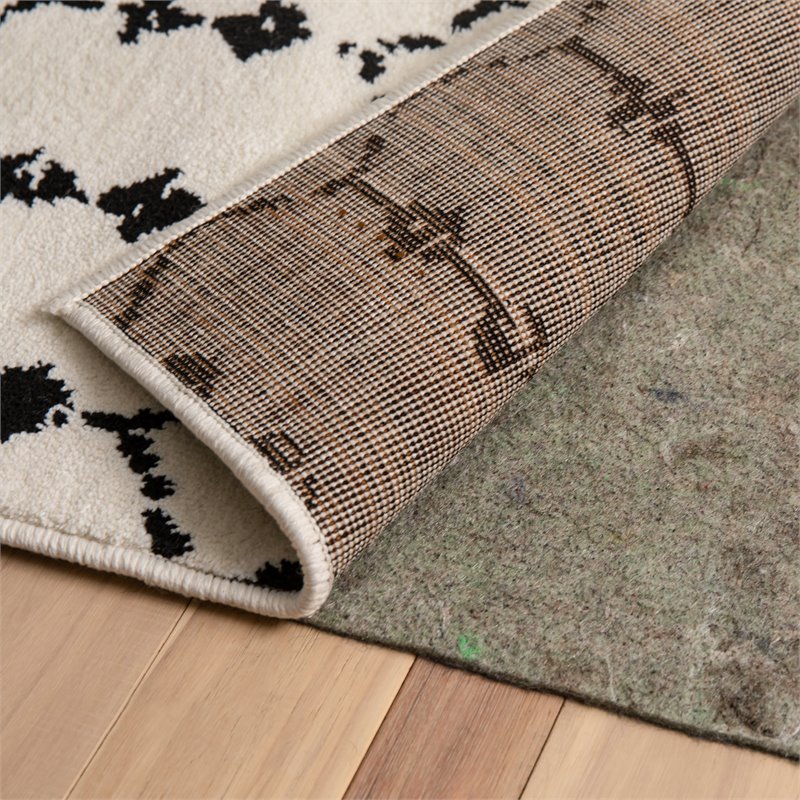 Flash Furniture 5' x 8' Non-Slip Cushion Rug Pad in Gray