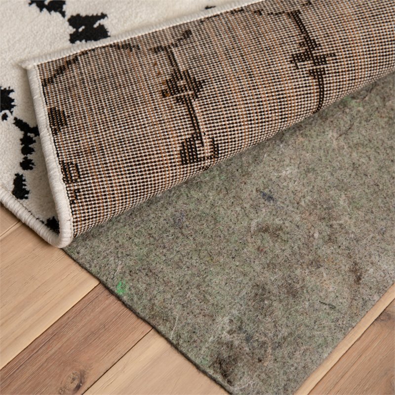 Flash Furniture 5' x 8' Non-Slip Cushion Rug Pad in Gray