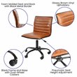 Flash Furniture Faux Leather Low Back Office Swivek Chair in Brown and Black