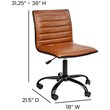 Flash Furniture Faux Leather Low Back Office Swivek Chair in Brown and Black