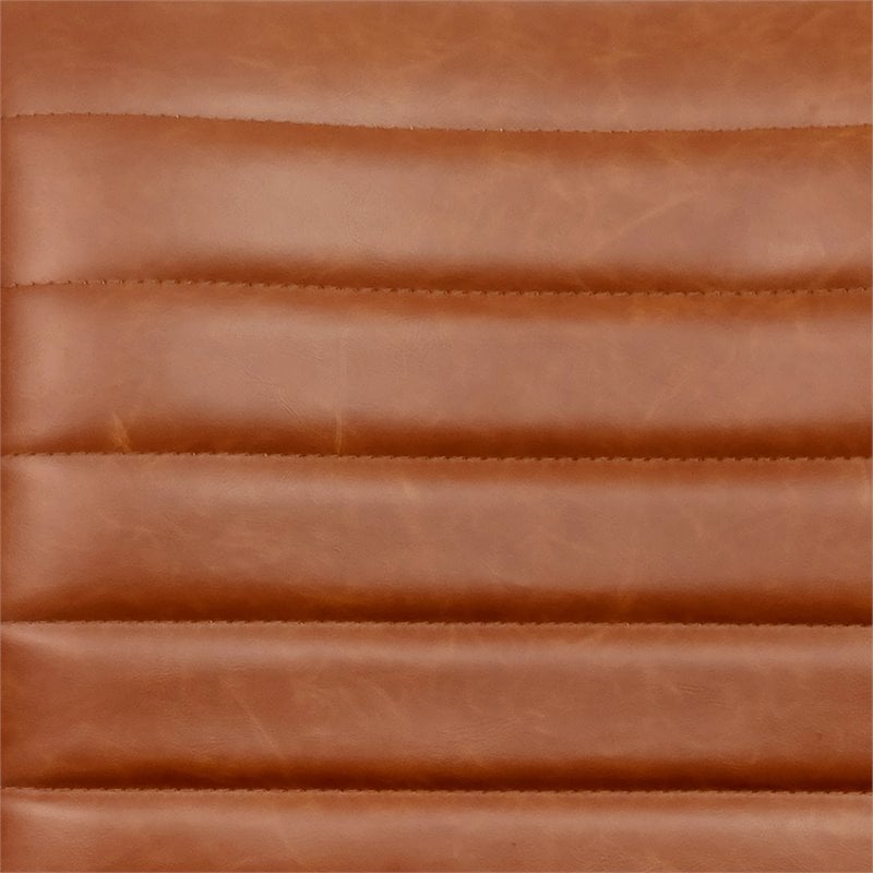 Flash Furniture Faux Leather Low Back Office Swivek Chair in Brown and Black