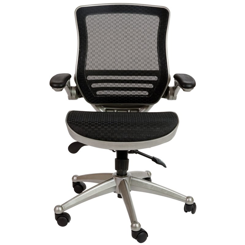Flash Furniture Mid-Back Mesh Office Swivel Chair in Black and Graphite