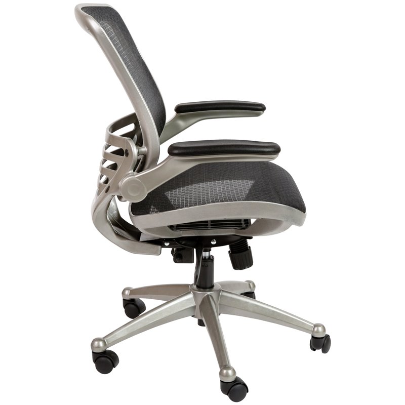 Flash Furniture Mid-Back Mesh Office Swivel Chair in Black and Graphite