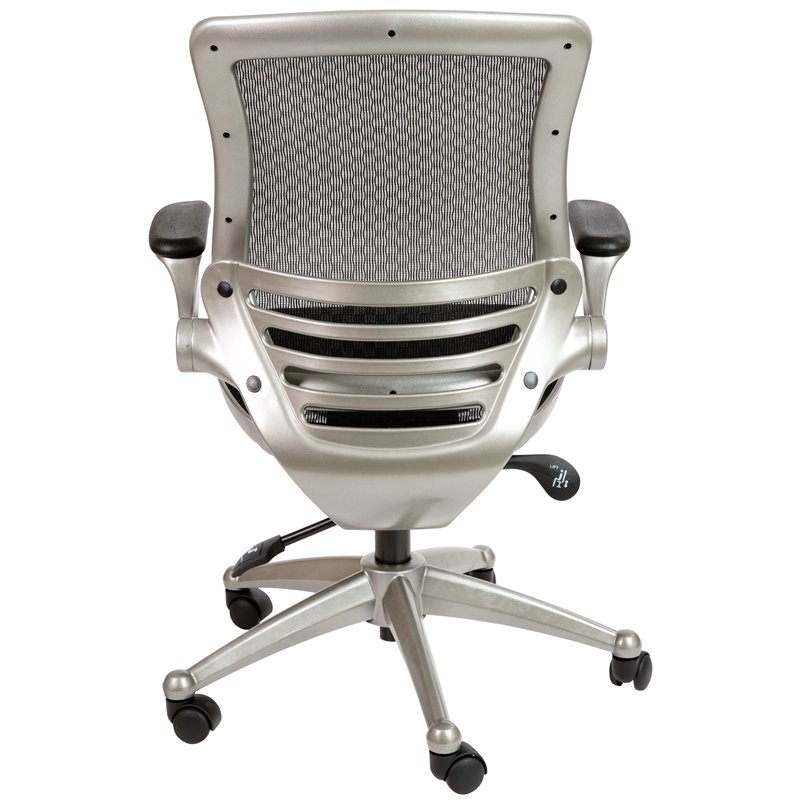 Flash Furniture Mid-Back Mesh Office Swivel Chair in Black and Graphite