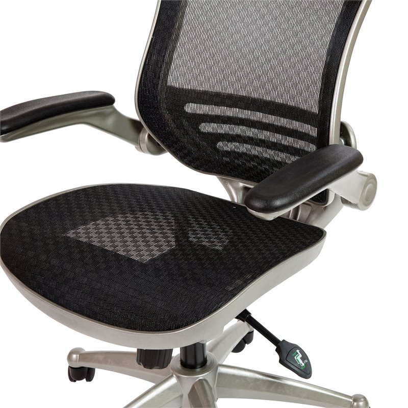 Flash Furniture Mid-Back Mesh Office Swivel Chair in Black and Graphite
