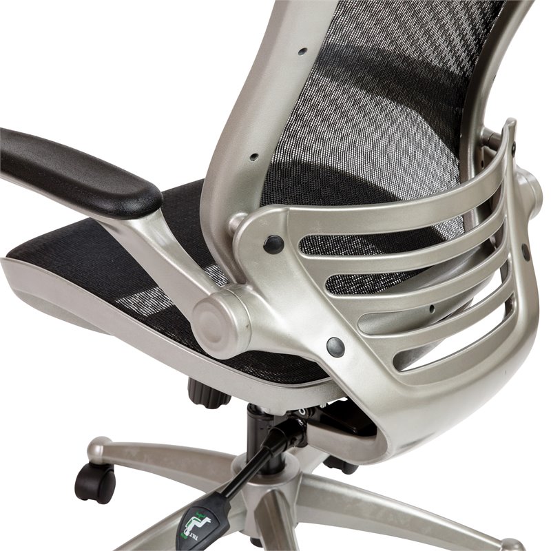 Flash Furniture Mid-Back Mesh Office Swivel Chair in Black and Graphite